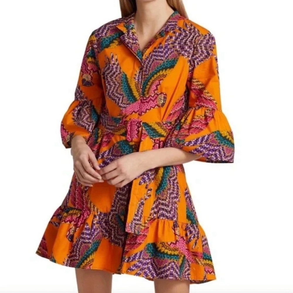 FARM Rio Vibrant Orange Mini Dress